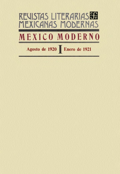 México moderno I, agosto de 1920 – enero de 1921